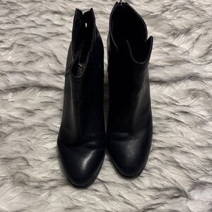 Elegant Black Leather Ankle Booties